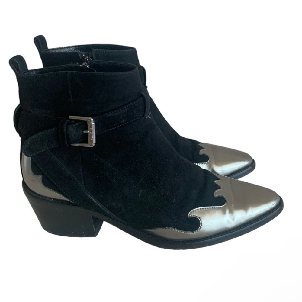 PINKO Cowgirl Western boots women’s black ankle boots GC suede they fit 9 - Picture 3 of 15